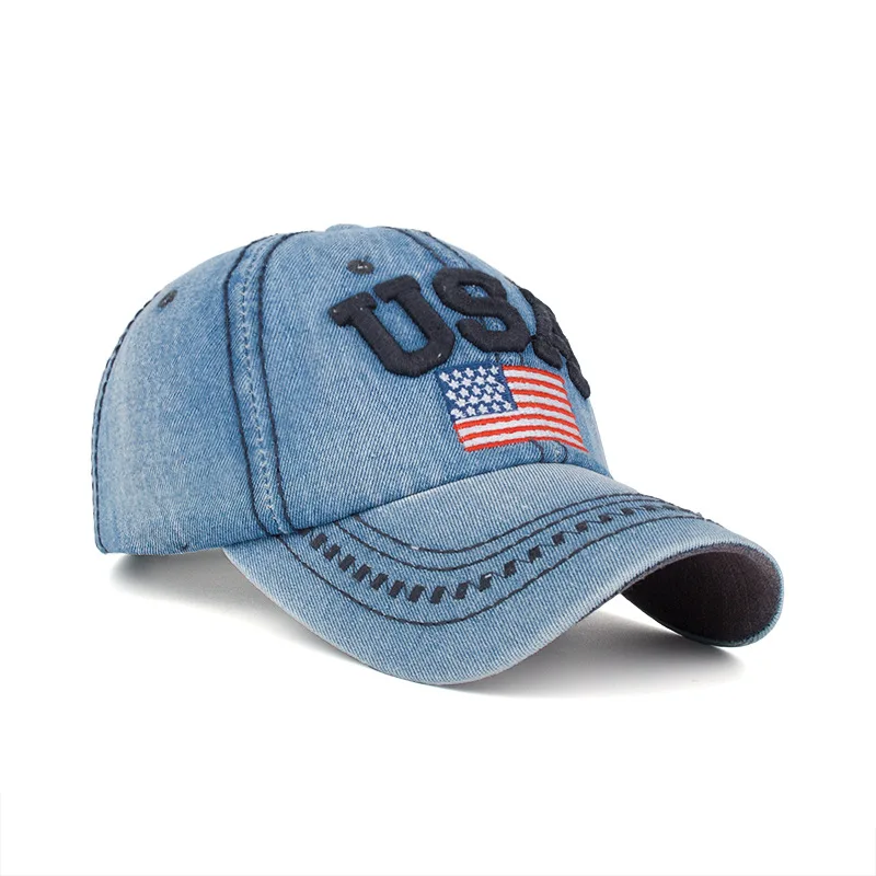 Креативная вышитая США флаг Snapback Регулируемая 6 бейсболка для мужчин женщин открытый солнцезащитный