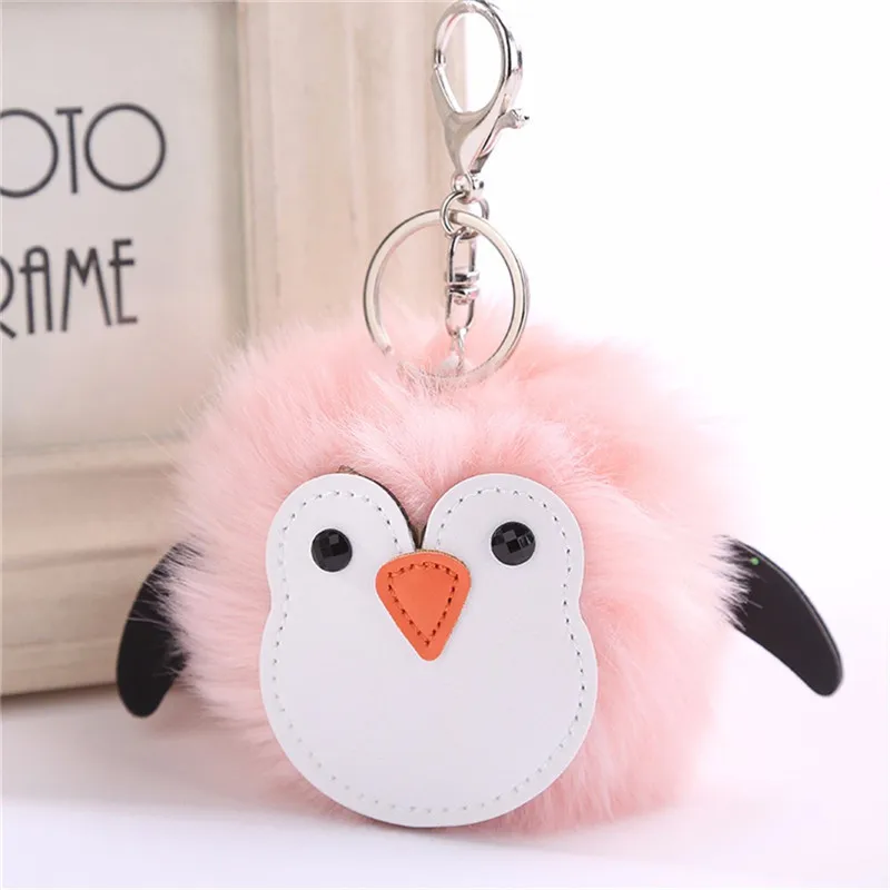 Авто брелок 10 см Симпатичные Пингвины Подвеска Для женщин держатель помпонами