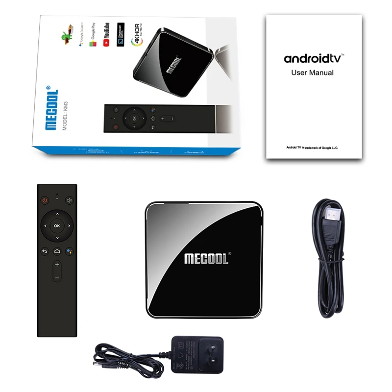Mecool Km3 Android 9,0 ТВ-приставка Amlogic S905X2 Четырехъядерный 4G Ddr4 64G Rom 2,4G/5G Wifi Bluetooth 4K Atv смарт-приставка Голосовая C