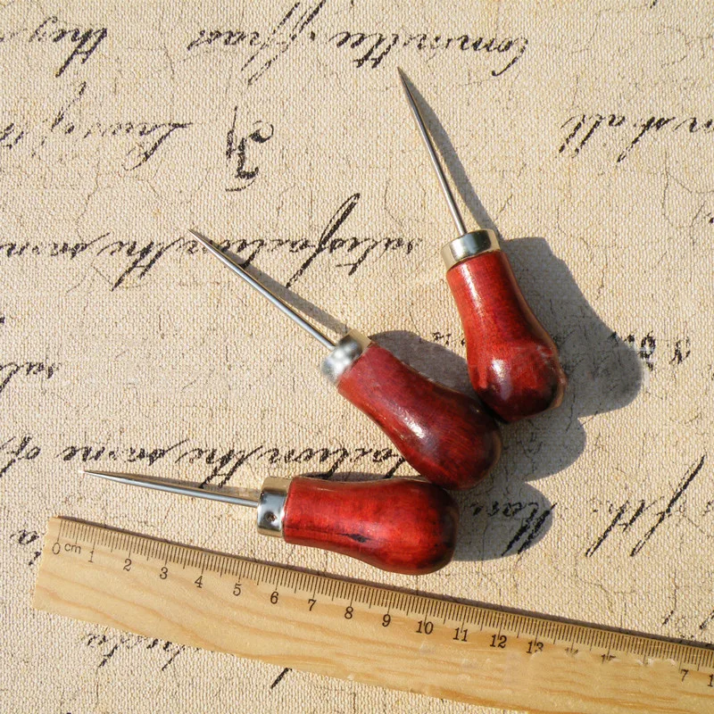 

1 шт. инструмент для самостоятельного сверления Gourd Awl, короткий толстый одиночный инструмент для шитья деревянной красной ручкой, инструмен...