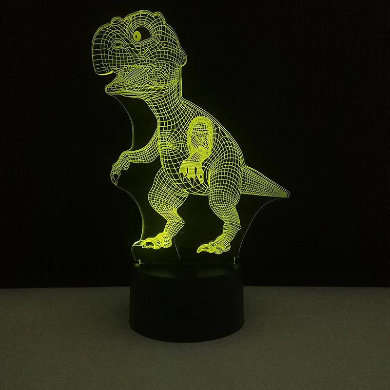 3D иллюзия Светодиодная лампа динозавр 7 цветов Светодиодная лампа украшение животное Ночной светильник сенсорный спящий Ночной светильник Настольная лампа подарки для мальчиков