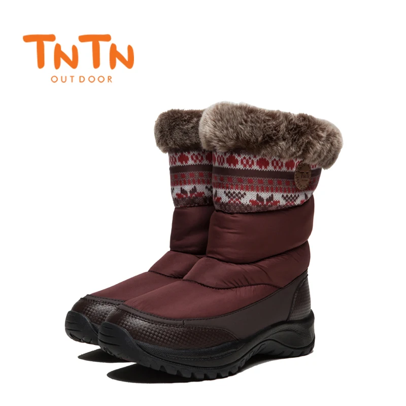 TNTN 2020 Winter Outdoor Boots Feathers Waterproof Hiking Boots  Snow Womens Shoes Womens Fleece shoes Warm