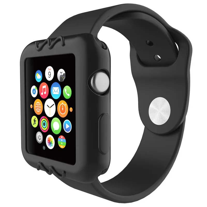 Яркие силиконовые часы чехол Защитный для Apple Watch iwatch 38/42 мм серия 1/2 универсальные