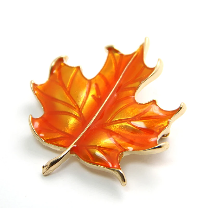 Винтажная эмалированная брошка в виде кленового листа для мужчин и женщин Броши