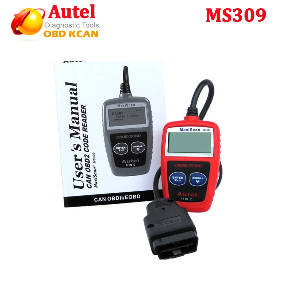 MS309 OBD2 OBDII EOBD сканер считыватель кодов автомобиля тестер данных диагностический