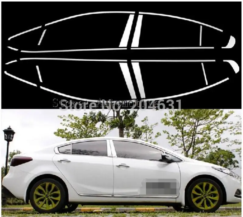

Оконные накладки из нержавеющей стали, 22 шт., для KIA K3 Cerato 2013 2014