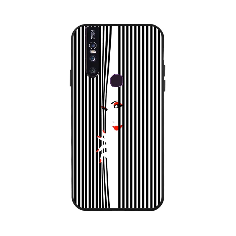 Ojeleye, модный черный силиконовый чехол для Vivo V15, чехол s, противоударный чехол для телефона Vivo V15 Pro iQOO X27 V11 Y91 Y81 Y81i, чехол - Цвет: X018