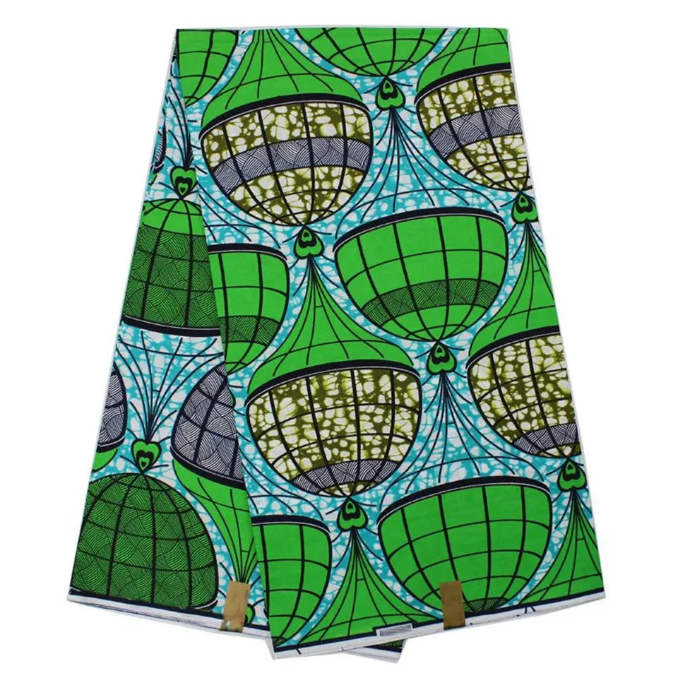 wholesale Green ankara fabric real wax african print 6 yards YBGSW-148 | Дом и сад
