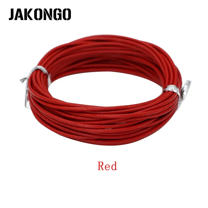 Шнуры из натуральной кожи JAKONGO 1 5 мм м круглая веревка нить для изготовления