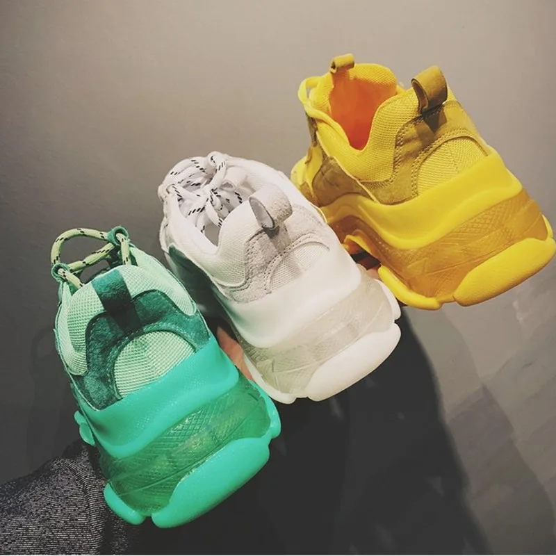 2019 г. женские кроссовки на платформе с толстой подошвой белого цвета женская