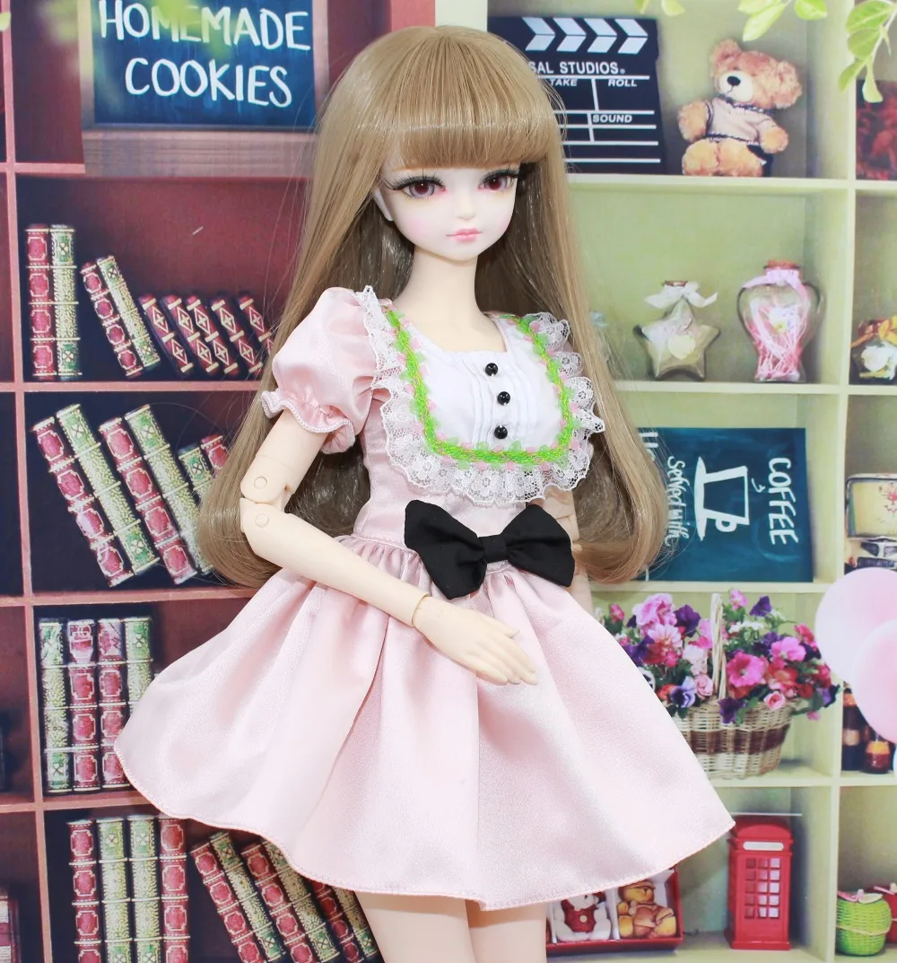 Фея мечты только для куклы 1/4 bjd 45 см розовый черный бант горничная Леди кружевной