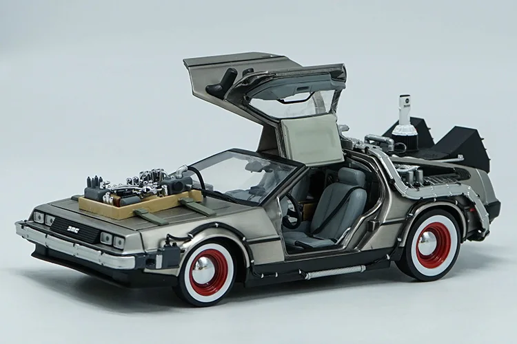 1/18 масштаб Назад в будущее часть 1 2 3 машина времени DeLorean DMC-12 машина литья под давлением модель игрушки оригинальная коробка