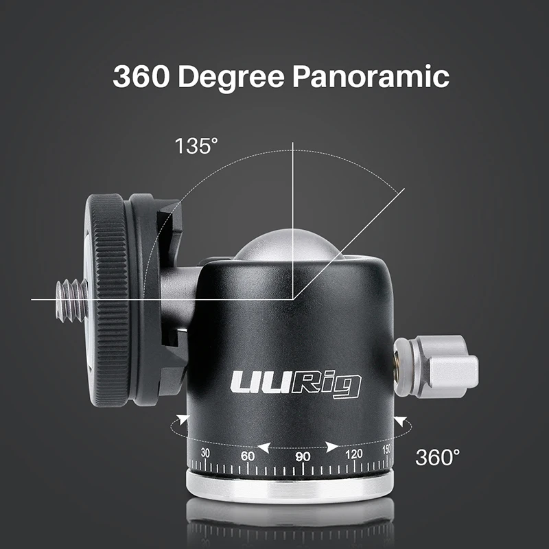 UUrig R001 360 панорамная шаровая Головка алюминиевая головка штатива w 1/4
