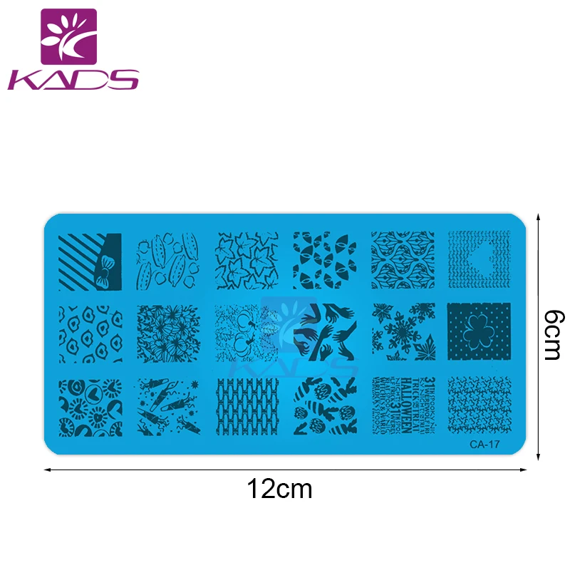KADS CA17 Новый Дизайн Листьев и Снежинка Серии Стали Ногтей Штамповки Плиты