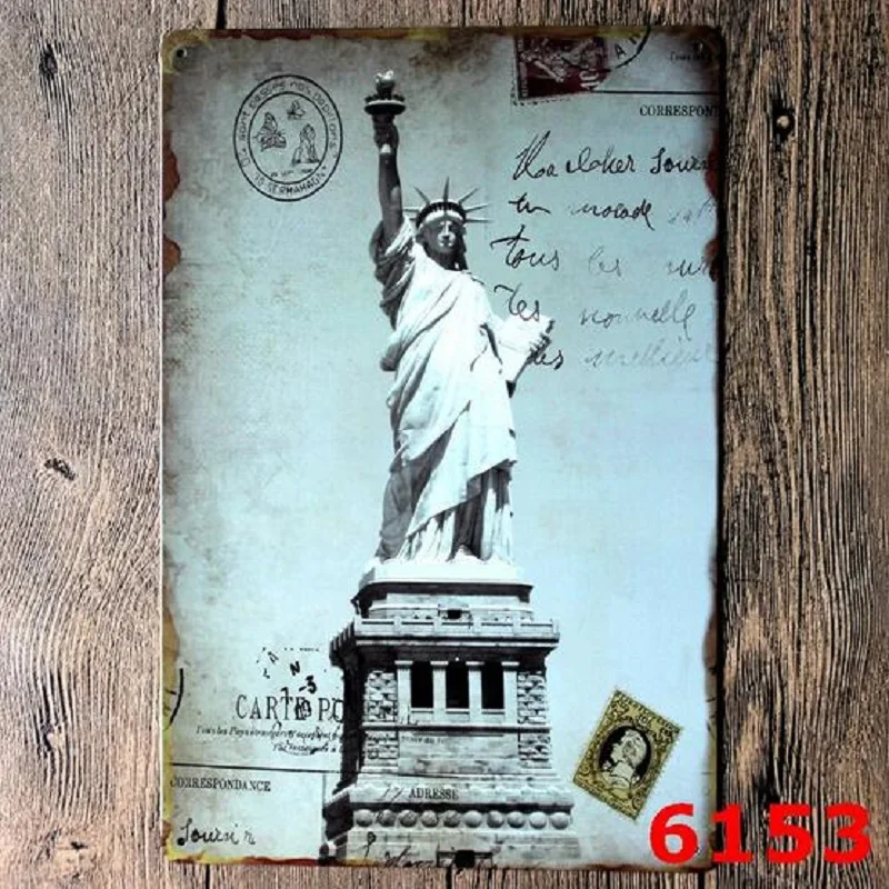 Известных достопримечательностей Placa Decorativa Старинные бар кафе украшения