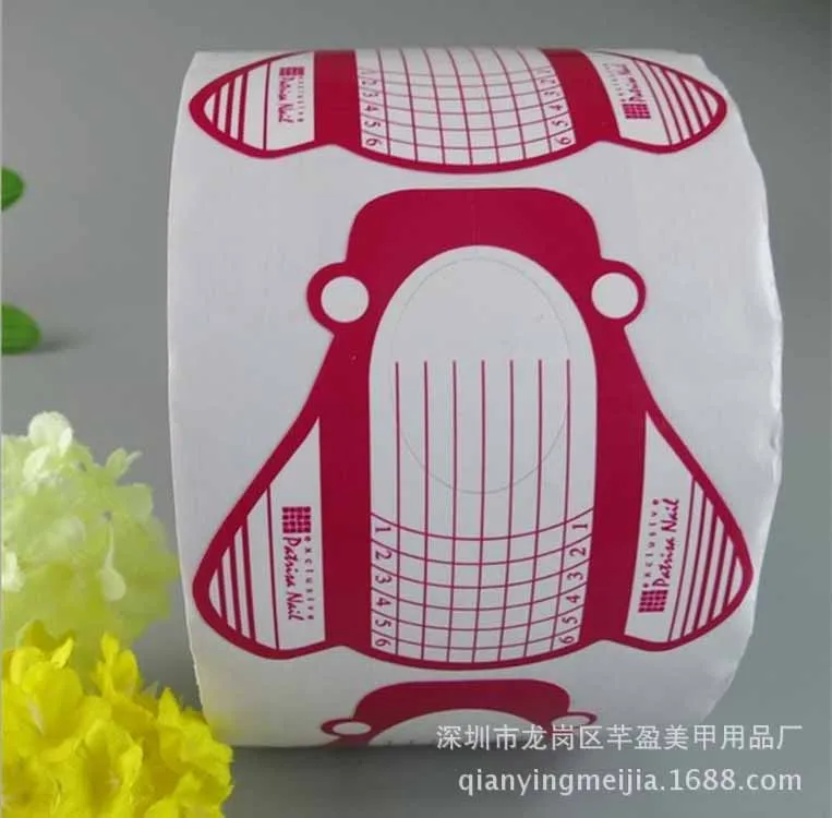 500pcs roll Одноразовые формы для ногтей 300/500 шт, наклейки для ногтей, акриловый УФ-гель для наращивания ногтей, самоклеящаяся форма - Цвет: 500pcs roll