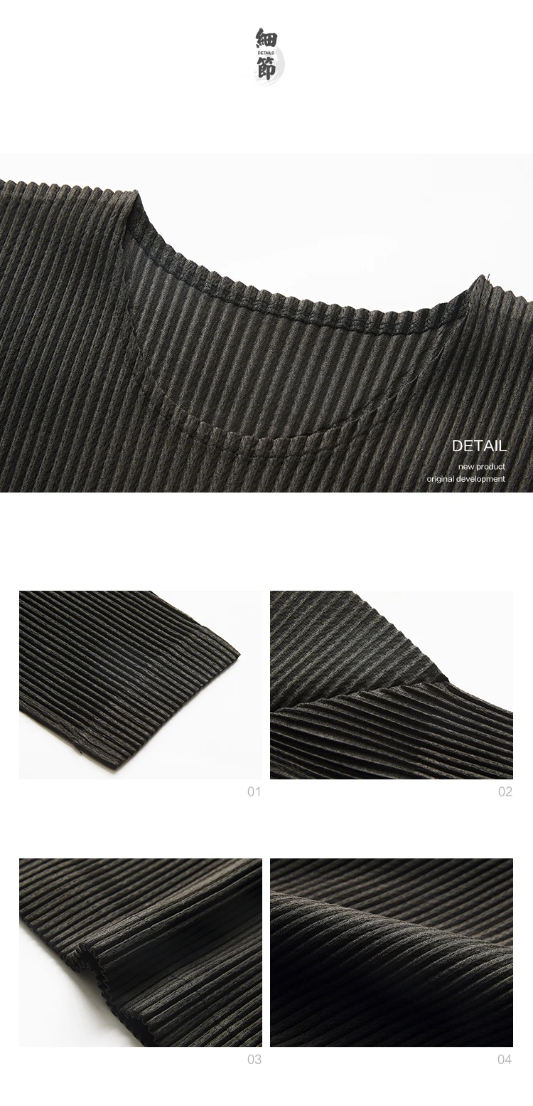 Новая одежда Miyake нижняя рубашка Весенняя мода ЯПОНСКИЙ СЛОЖЕННЫЙ длинный рукав футболка