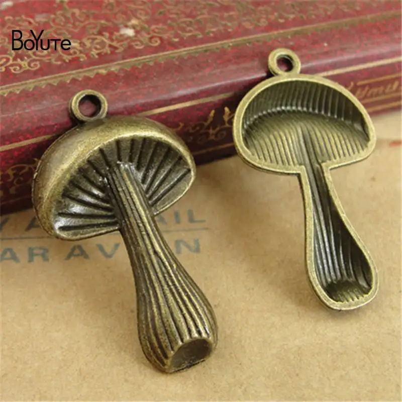 Bronze-19x33MM BoYuTe(50 шт./лот) поставщик фабрики металлический сплав кулон в виде гриба подвески Diy ювелирные аксессуары - Окраска металла: Bronze-19x33MM