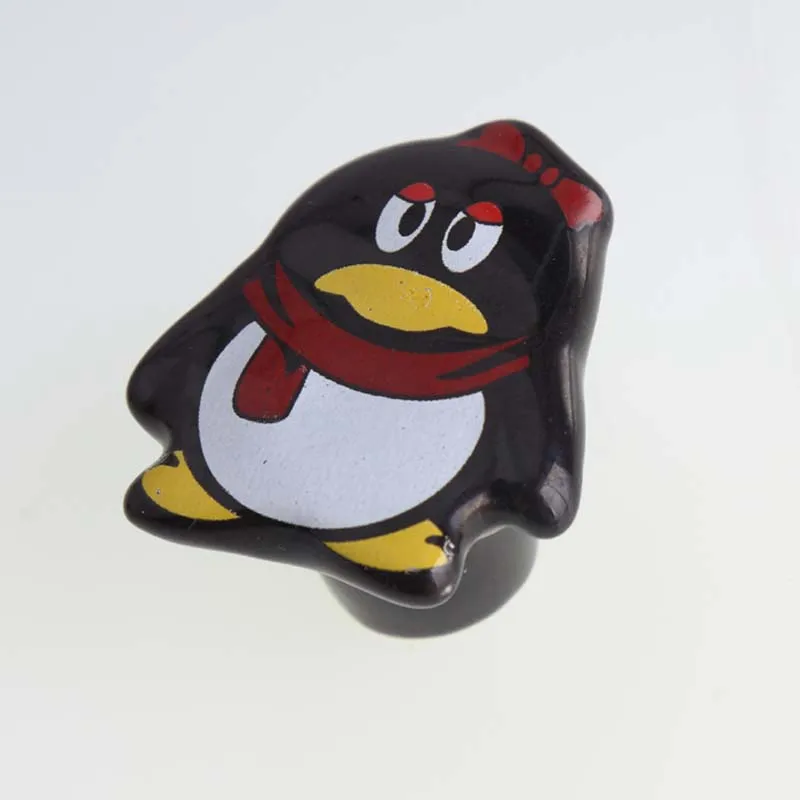 Мультяшные керамические детские ручки черные фарфоровые QQ для ящиков шкафов