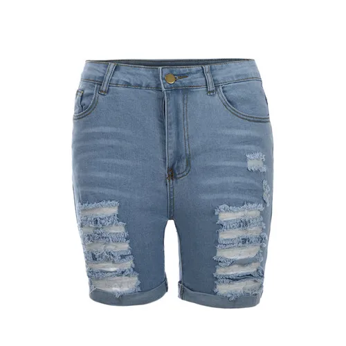 Light blue JAYCOSIN женская одежда новая мода обтягивающие Стрейчевые джинсовые шорты женские повседневные шорты со средней посадкой сексуальные Рваные джинсовые шорты - Цвет: Light blue
