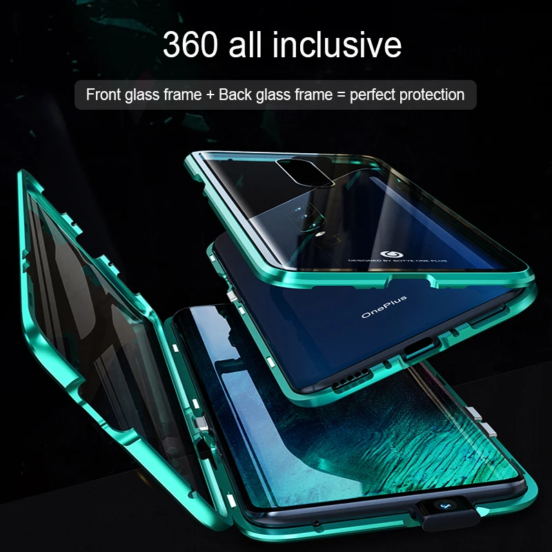 Защитный ударопрочный чехол на весь корпус для Oneplus 7 Pro металлический Bumber One Plus