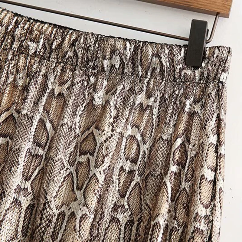 Длинная зимняя женская юбка с принтом в виде змеи Корейская уличная из змеиной