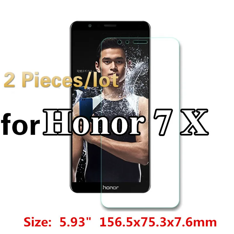 Закаленное стекло для Huawei Honor 7X 2 шт./комплект Защитная пленка смартфона защитное