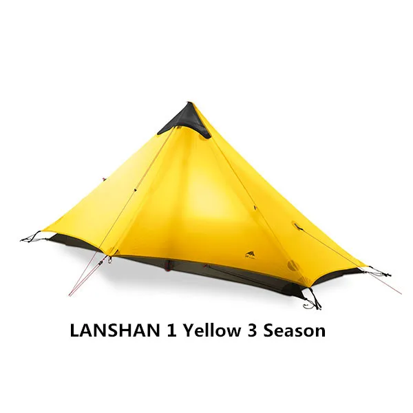 Yellow 1P 3 Season LanShan 2 3F UL GEAR 2 человека 1 человек Открытый Сверхлегкий Кемпинг палатка 3 сезона 4 сезон профессиональная 15D Silnylon бескаркасная палатка - Цвет: Yellow 1P 3 Season