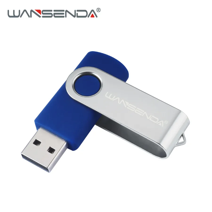 Wansenda, вращающийся Usb флеш-накопитель, 128 ГБ, 64 ГБ, Usb флешка, 4 ГБ, 8 ГБ, 16 ГБ, 32 ГБ, флешка, высокое качество, 256 ГБ, Usb карта памяти - Цвет: Синий