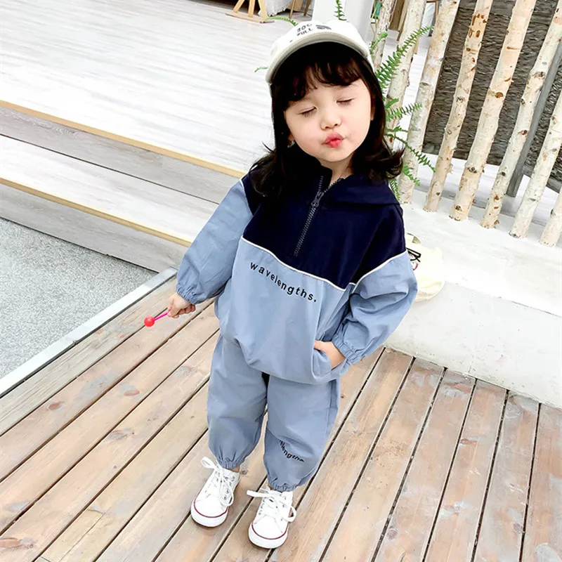 DFXD 2019 Spring Children Clothing Sets Toddler Outfits Casual Two Piece Sport Suits Full Sleeve Hooded Coat+Pant Kids 2-6Y | Детская