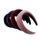 Женская круглая повязка на голову, толстая бархатная повязка на голову 4 см, винтажные аксессуары для волос, пластиковые повязки для волос