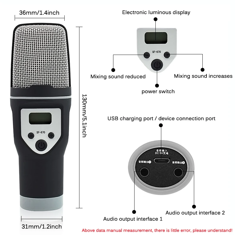 Конденсаторный микрофон для компьютера и телефона Поддержка двойного пения