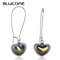 blucome new sweet style heart shape drop earrings gold color jewelry for women girl wedding banquet party accessories max brinco