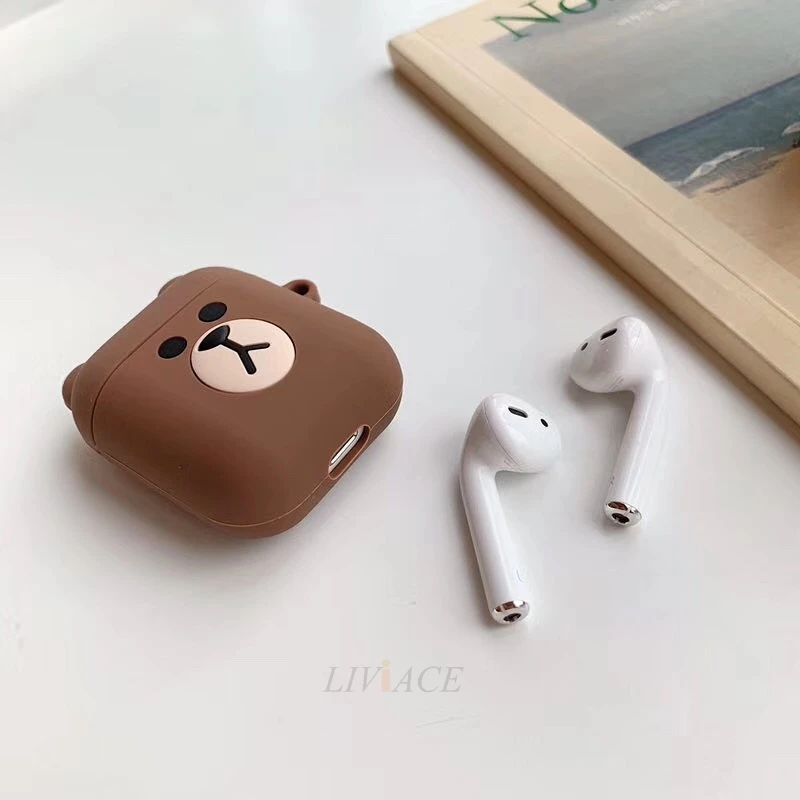 Милый силиконовый чехол для Apple Airpods 2/1 Аксессуары для воздуха стручки Bluetooth наушники защитная сумка-чехол с крышкой анти-потерянный ремень
