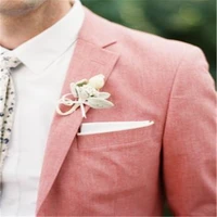 pink suit jacket slim custom made linen blazers men casual suit jacket men linen blazer bespoke wedding jacket blazer masculino