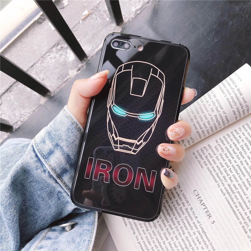 Marvel Мстители супер герой Бэтмен Капитан Америка чехол для iPhone 7 Plus 8 6 X XS MAX XR Цвет