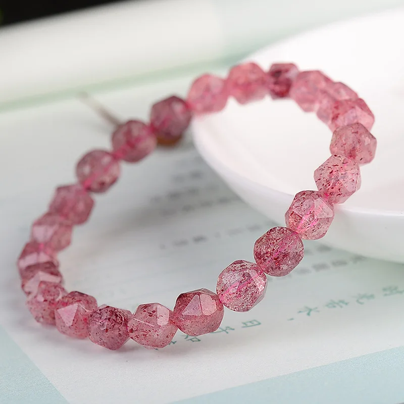 Оптовая продажа браслеты из натурального кристалла в виде красной клубники со