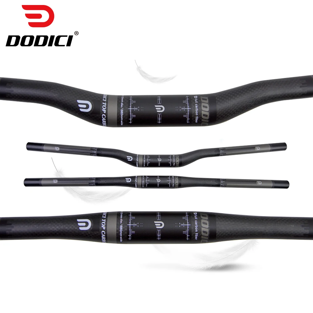 

DODICI TOP Carbon Fiber MTB Flat/Riser Handlebar Bicycle Handlebar Gray 3k Matte Mountain Bike handlebars 31.8mm Cycing parts