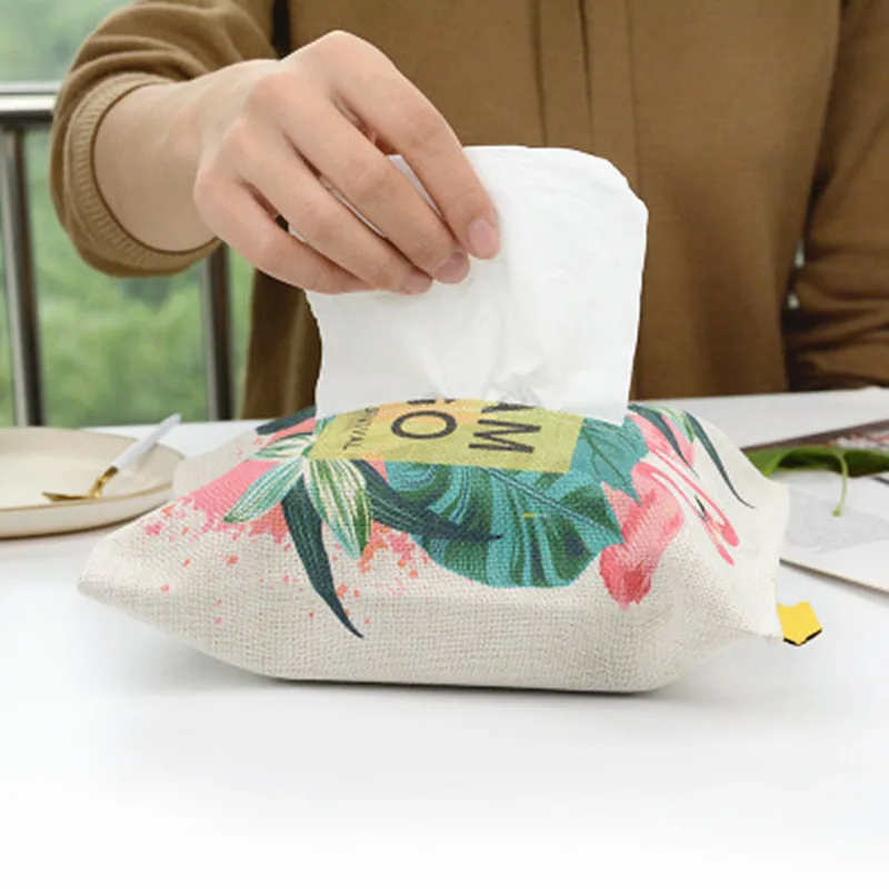 DIY вечерние украшения Фламинго Contton коробка из льняной ткани плюшевая домашняя Автомобильная Салфетка бумажный контейнер милый бумажное полотенце чехол для салфеток