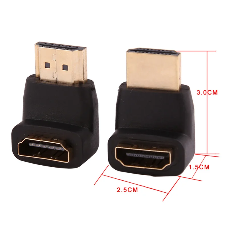 2 шт. HDMI Кабельные адаптеры конвертеры 270/90 градусов угол папа к hdmi Женский для 1080P