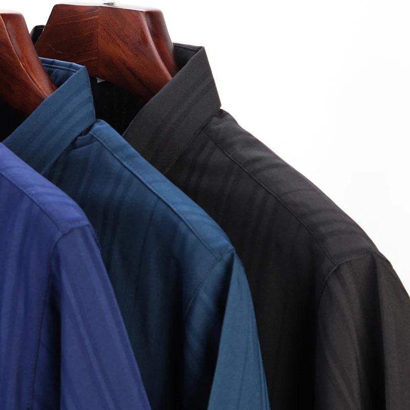 2020 Новая повседневная Летняя Роскошная полосатая приталенная Мужская рубашка с