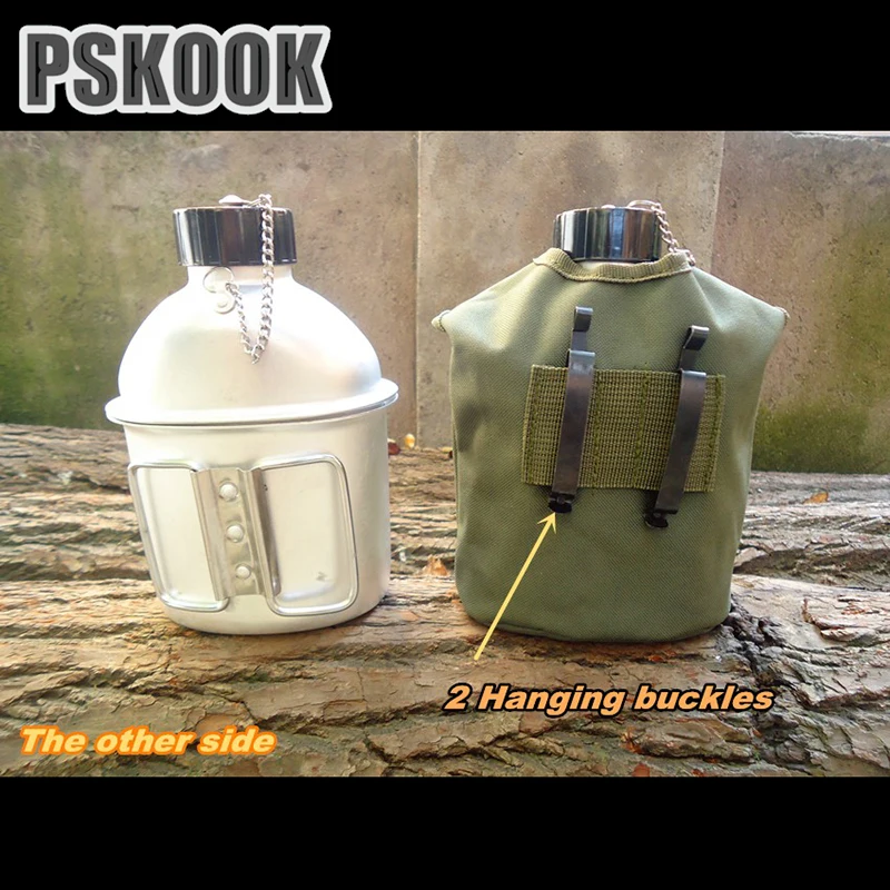 PSKOOK Открытый столовая алюминиевая Военная фляга армейская подвесная бутылка для