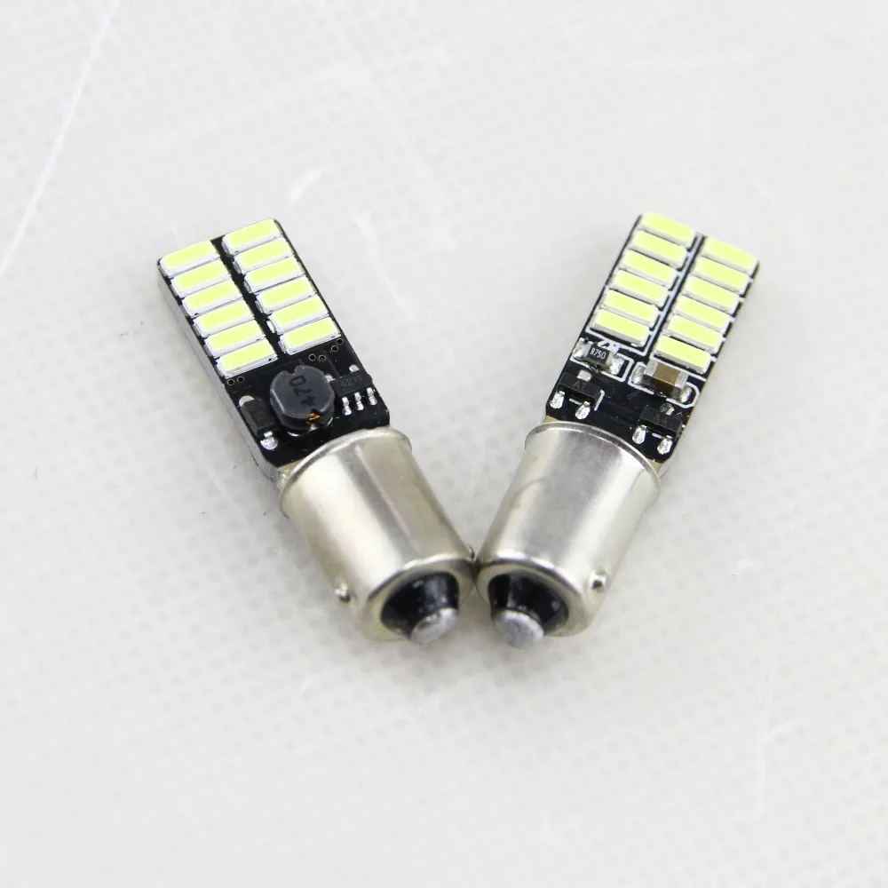 4 шт. Автомобильные светодиодные лампы T11 BA9S T4W H6W 363 1445 17053 182 белые 24 светодиода 4014