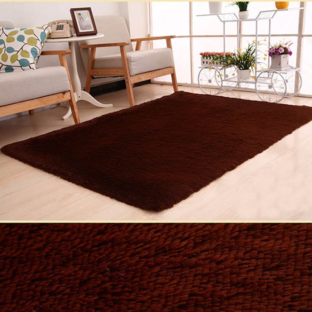Coffee 120x160 см большая плюшевая лохматая утолщенная мягкая ковровая зона ковер коврики для столовой гостиной спальни домашнего офиса - Цвет: Coffee