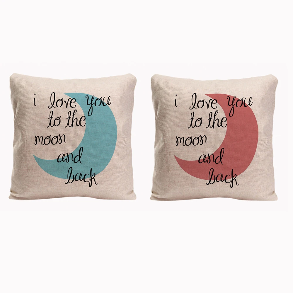 

I Love You To The Moon And Back Couple Pillowcases Valentine's Day Anniversary Gifts & Wedding Decoration For Couples & Lover