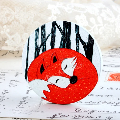 2 шт 45 мм Лисичка Уникальный 3D рельефный большой круглый узор ручной работы