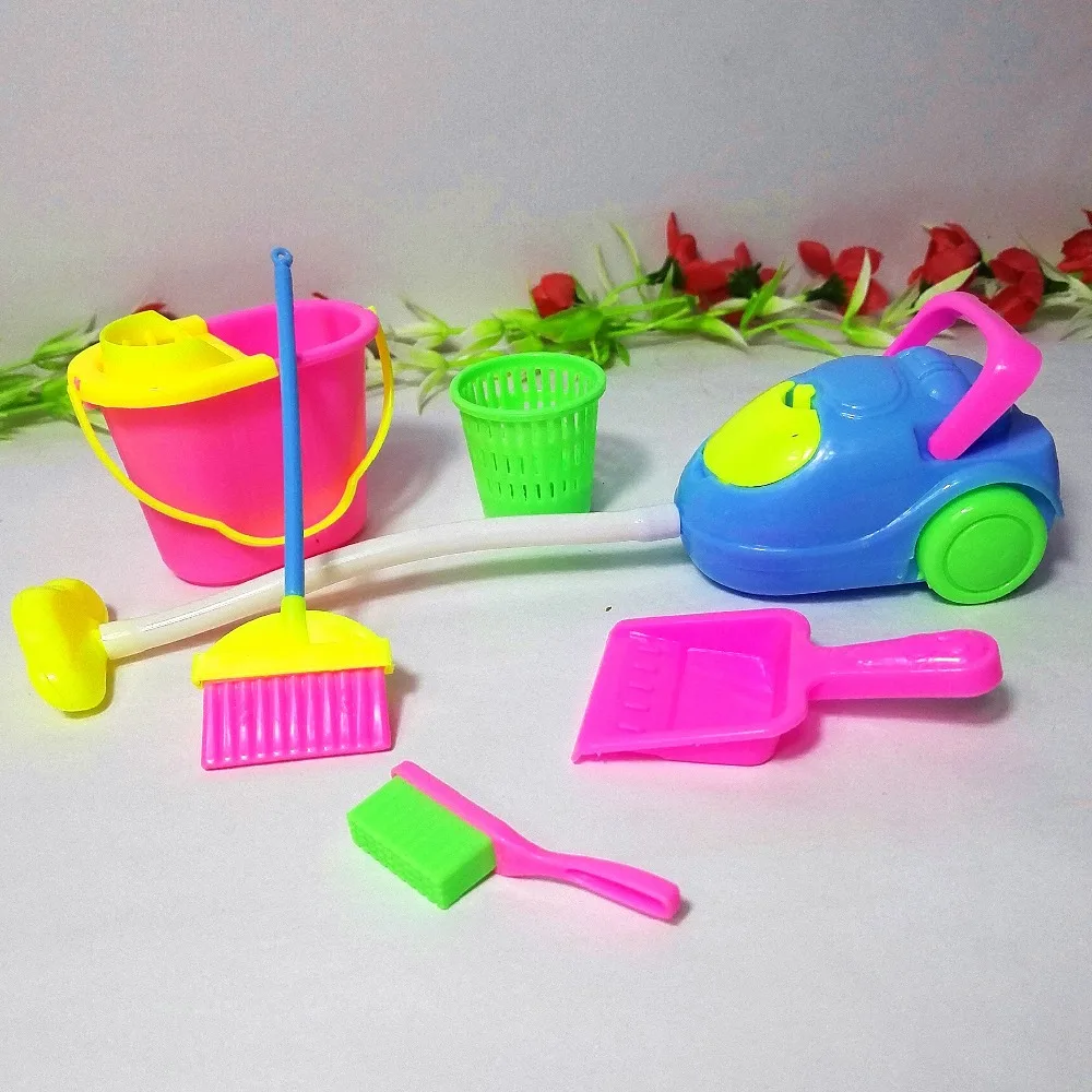 6 Items/Set Dolls Cleaning Kit Doll Accessories For Barbie Household Tools Play House Toys Best Kid's Gift | Игрушки и хобби