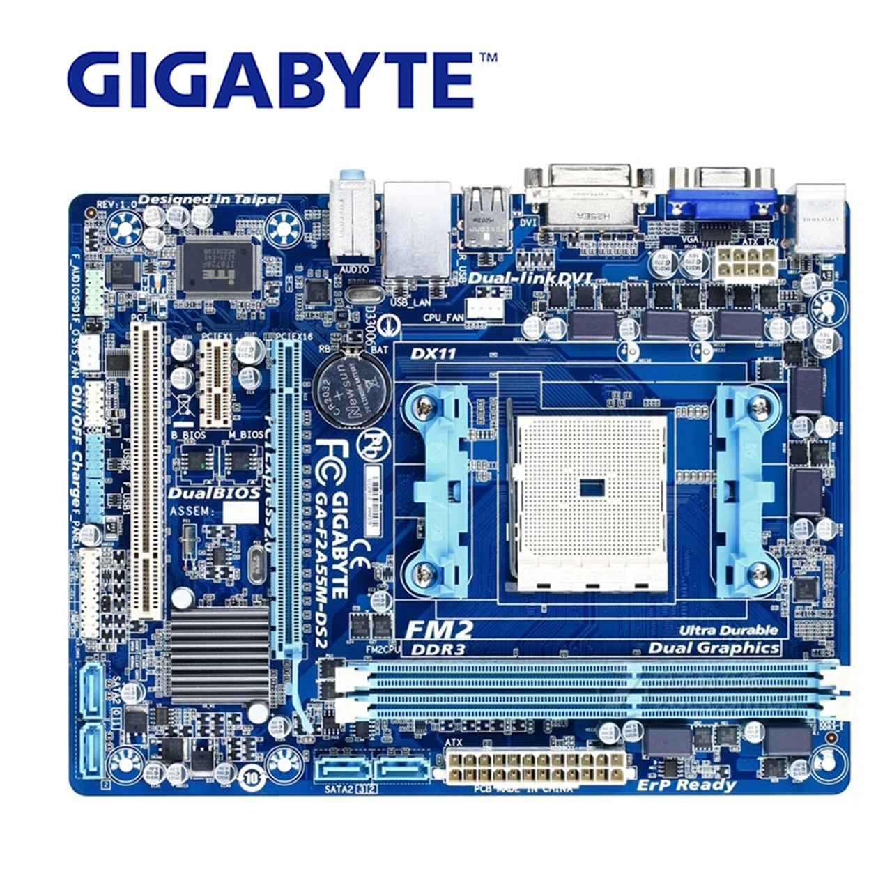 Socket FM2 для AMD A55 DDR3 Gigabyte материнская плата GA F2A55M DS2 100% оригинальные настольные