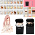 Маркеры для рисования, 24 цвета, s, двусторонние, на алкоголь жирный основе, для рисования, для школы, художественные канцелярские принадлежности