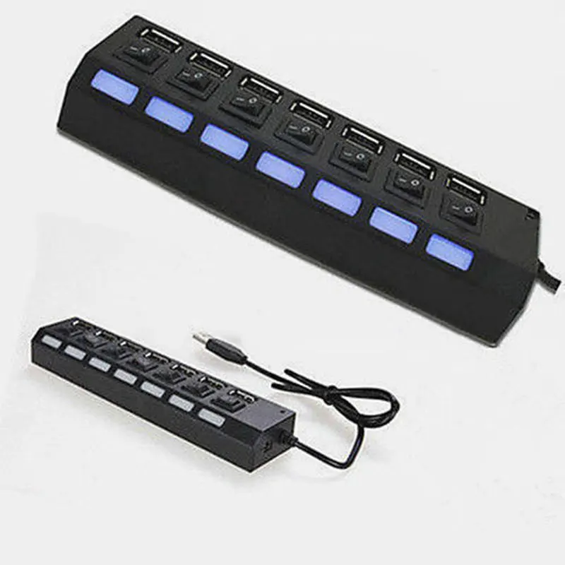 2019 горячий портативный 7 портов 5 Гбит/с USB 3 0 концентратор сплиттер с внешним